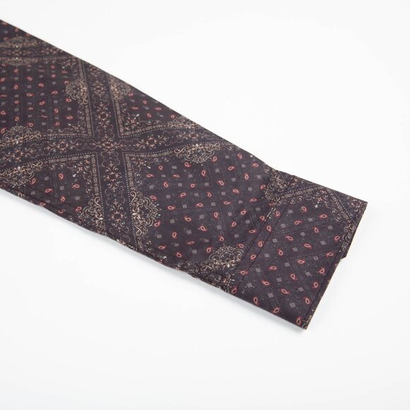 Stitch Note Long Sleeve Printed Shirt - Burgundy - Picture 3 of 3